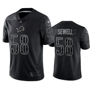 Penei Sewell Detroit Lions Black Reflective Limited Jersey