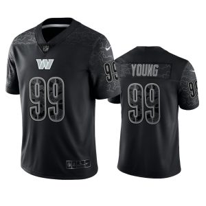 Chase Young Washington Commanders Black Reflective Limited Jersey
