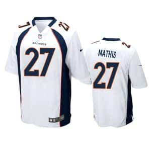Damarri Mathis Denver Broncos White Game Jersey