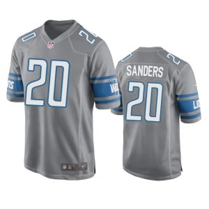 Barry Sanders Detroit Lions Silver Game Jersey