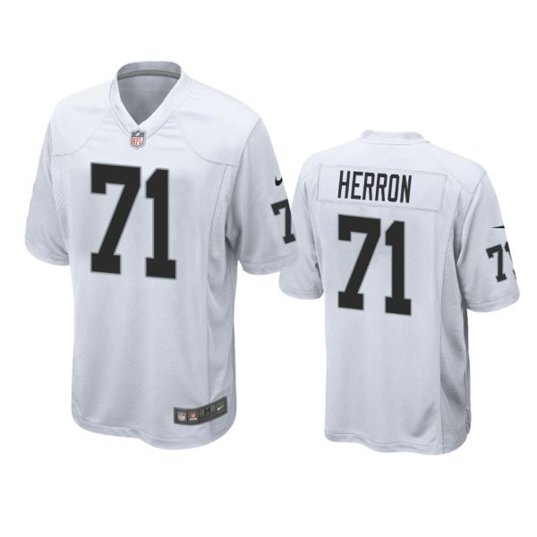 Justin Herron Las Vegas Raiders White Game Jersey