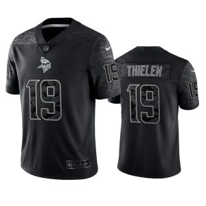 Adam Thielen Minnesota Vikings Black Reflective Limited Jersey
