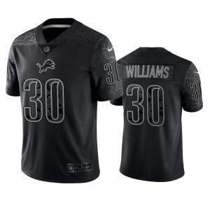 Jamaal Williams Detroit Lions Black Reflective Limited Jersey
