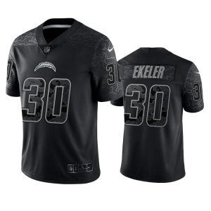 Austin Ekeler Los Angeles Chargers Black Reflective Limited Jersey