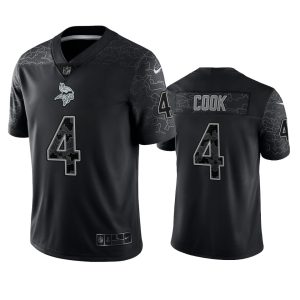 Dalvin Cook Minnesota Vikings Black Reflective Limited Jersey