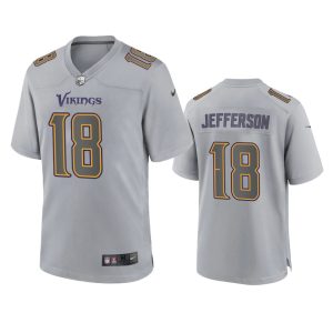 Justin Jefferson Minnesota Vikings Gray Atmosphere Fashion Game Jersey