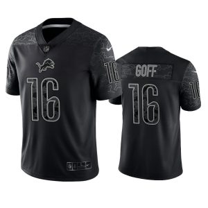 Jared Goff Detroit Lions Black Reflective Limited Jersey