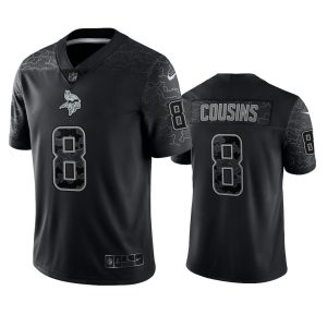 Kirk Cousins Minnesota Vikings Black Reflective Limited Jersey