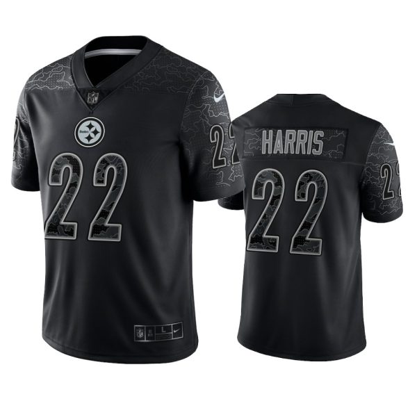 Najee Harris Pittsburgh Steelers Black Reflective Limited Jersey