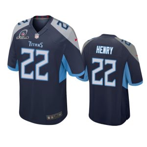 Derrick Henry Tennessee Titans Navy 2021 NFL Playoffs Patch Jersey