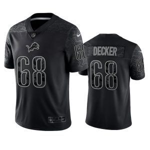 Taylor Decker Detroit Lions Black Reflective Limited Jersey