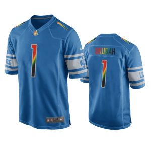 Jeff Okudah Detroit Lions Blue Juneteenth Freedom Day Jersey